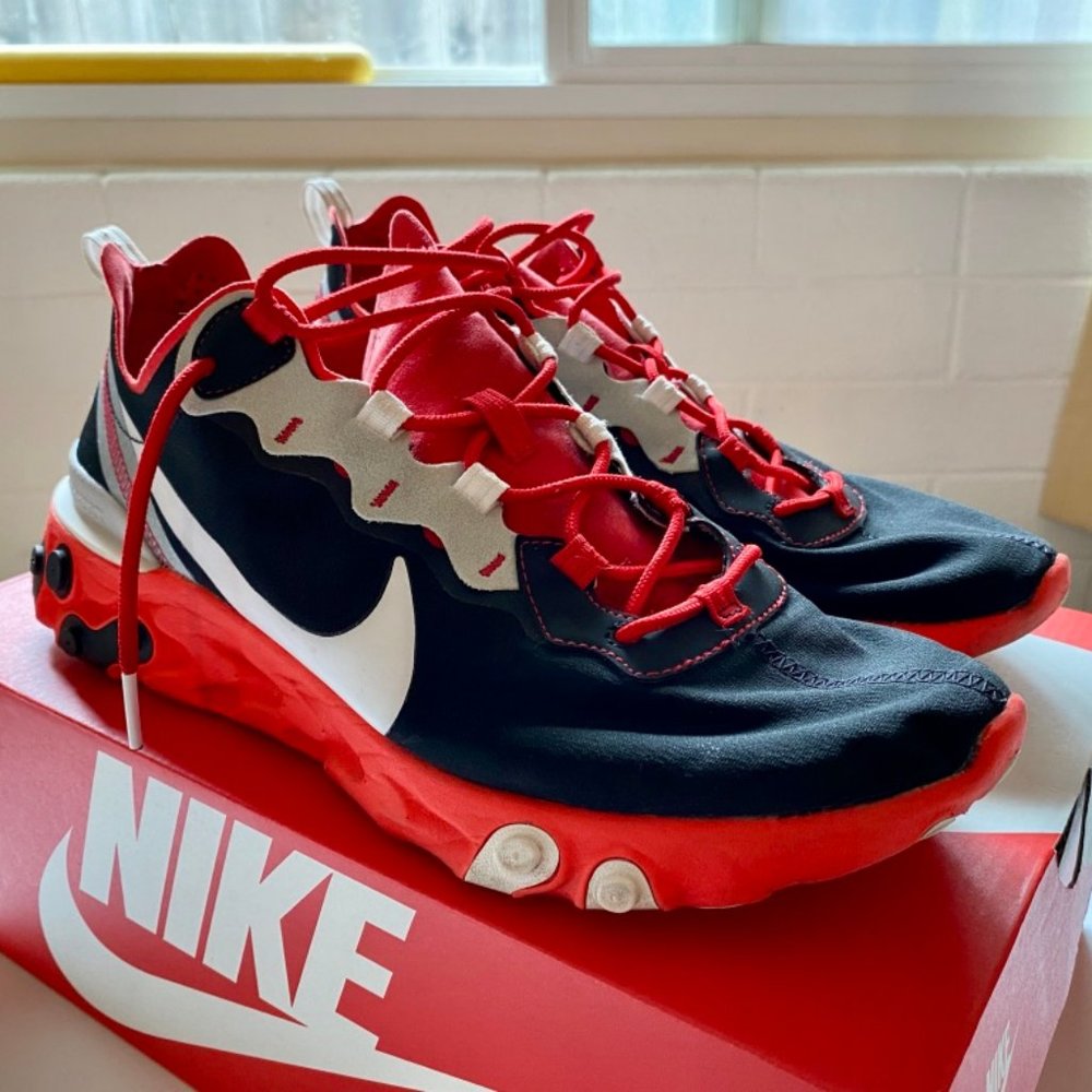 Nike React Element 55 - Black/White-Red Orbit